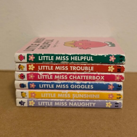 Little Miss Board Book Set 6 Roger Hargreaves Sunshine Naughty Helpful Giggles + - Picture 6 of 6